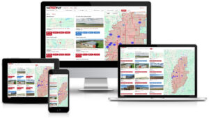 Buildings and Sites screen render on tablet, phone, and desktop
